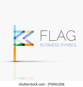 Sinalizador de logotipo, ícone de negócios geométrico linear abstrato