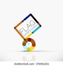 Indicador de logotipo, icono de negocio geométrico lineal abstracto