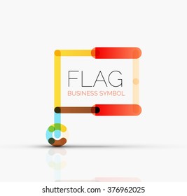 Logo flag, abstract linear geometric business icon