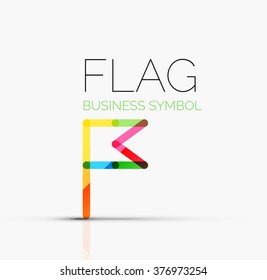 Indicador de logotipo, icono de negocio geométrico lineal abstracto