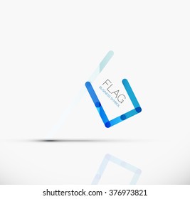 Logo flag, abstract linear geometric business icon