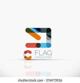 Logo flag, abstract linear geometric business icon