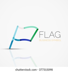 Logo flag, abstract linear geometric business icon