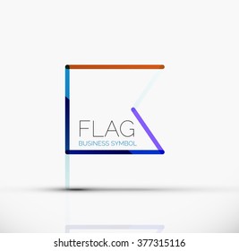 Logo-Flagge, abstraktes lineares geometrisches Geschäftssymbol
