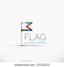 Logo flag, abstract linear geometric business icon