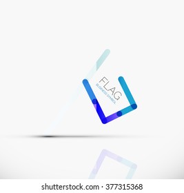 Logo flag, abstract linear geometric business icon