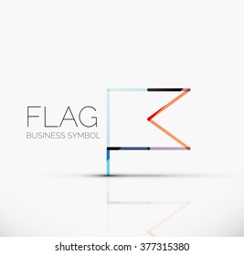 Logo-Flagge, abstraktes lineares geometrisches Geschäftssymbol