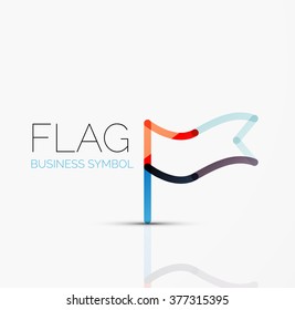 Logo flag, abstract linear geometric business icon