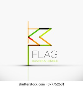 Logo flag, abstract linear geometric business icon