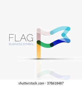 Logo flag, abstract linear geometric business icon