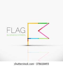 Logo flag, abstract linear geometric business icon