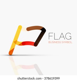 Indicador de logotipo, icono de negocio geométrico lineal abstracto