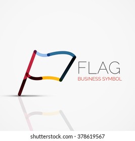 Logo-Flagge, abstraktes lineares geometrisches Geschäftssymbol
