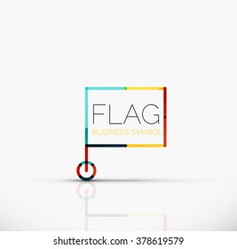 Logo flag, abstract linear geometric business icon