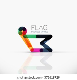 Logo-Flagge, abstraktes lineares geometrisches Geschäftssymbol