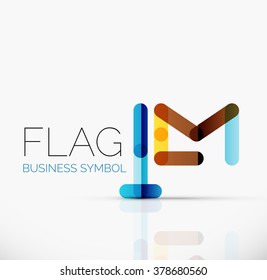 Indicador de logotipo, icono de negocio geométrico lineal abstracto