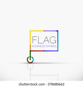 Logo flag, abstract linear geometric business icon
