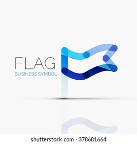 Sinalizador de logotipo, ícone de negócios geométrico linear abstrato