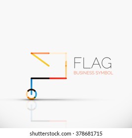 Logo-Flagge, abstraktes lineares geometrisches Geschäftssymbol