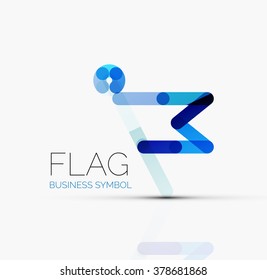 Logo flag, abstract linear geometric business icon