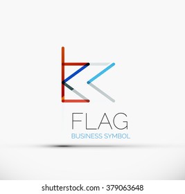 Logo-Flagge, abstraktes lineares geometrisches Geschäftssymbol