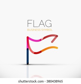 Logo flag, abstract linear geometric business icon
