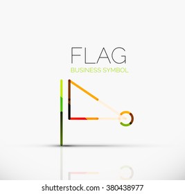 Logo flag, abstract linear geometric business icon