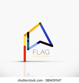 Indicador de logotipo, icono de negocio geométrico lineal abstracto