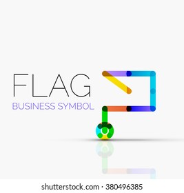 Logo-Flagge, abstraktes lineares geometrisches Geschäftssymbol