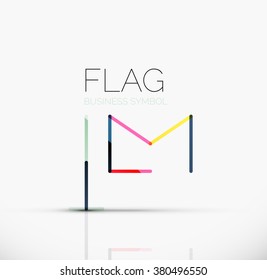 Indicador de logotipo, icono de negocio geométrico lineal abstracto