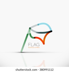 Sinalizador de logotipo, ícone de negócios geométrico linear abstrato