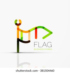 Indicador de logotipo, icono de negocio geométrico lineal abstracto
