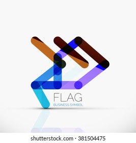 Logo-Flagge, abstraktes lineares geometrisches Geschäftssymbol