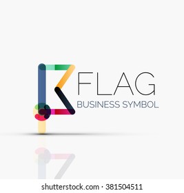 Indicador de logotipo, icono de negocio geométrico lineal abstracto