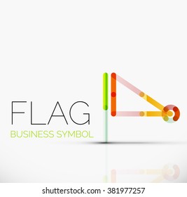 Logo flag, abstract linear geometric business icon