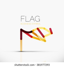 Logo flag, abstract linear geometric business icon