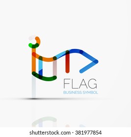 Logo flag, abstract linear geometric business icon