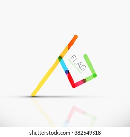 Logo flag, abstract linear geometric business icon Logo flag, abstract linear geometric business icon