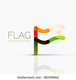 Logo flag, abstract linear geometric business icon