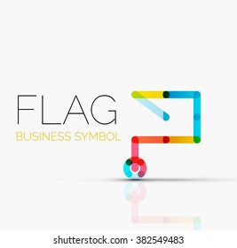 Logo flag, abstract linear geometric business icon