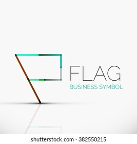 Indicador de logotipo, icono de negocio geométrico lineal abstracto