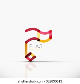 Logo flag, abstract linear geometric business icon