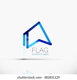 Sinalizador de logotipo, ícone de negócios geométrico linear abstrato