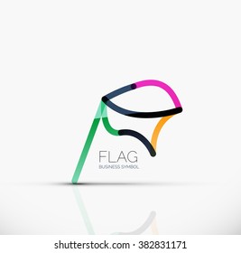 Indicador de logotipo, icono de negocio geométrico lineal abstracto