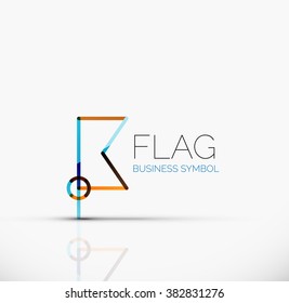 Logo flag, abstract linear geometric business icon
