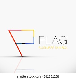 Sinalizador de logotipo, ícone de negócios geométrico linear abstrato