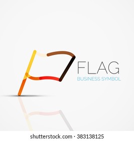 Logo flag, abstract linear geometric business icon