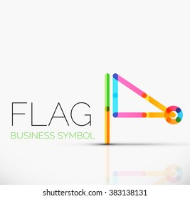 Logo flag, abstract linear geometric business icon