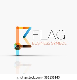 Indicador de logotipo, icono de negocio geométrico lineal abstracto