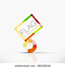 Logo flag, abstract linear geometric business icon